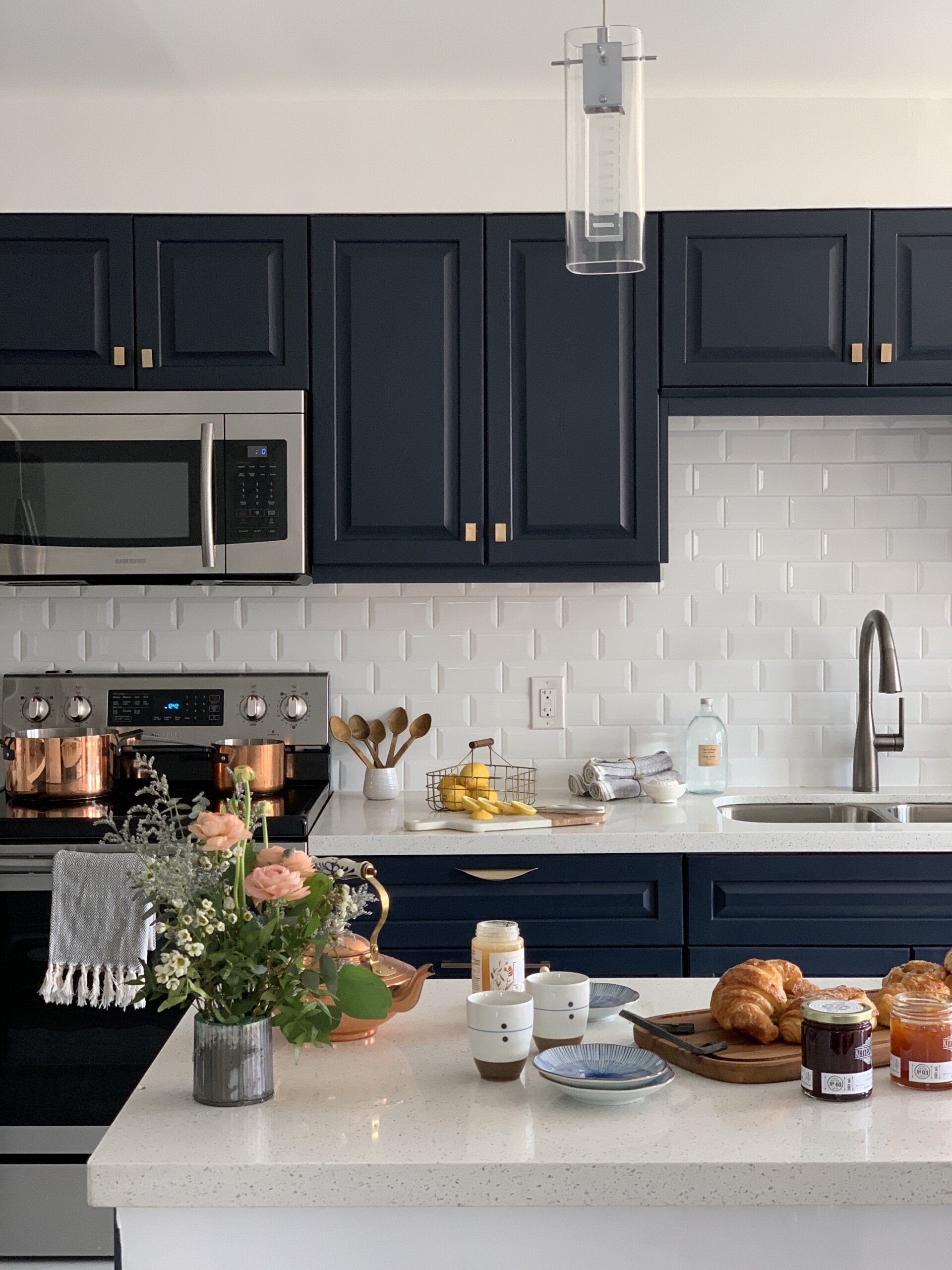 Kitchen cabinet painting services in Calgary by Crown Apex Corp