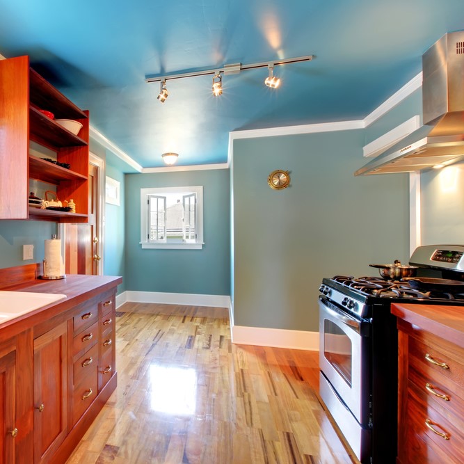 Kitchen ceiling painting services in Calgary by Crown Apex Corp