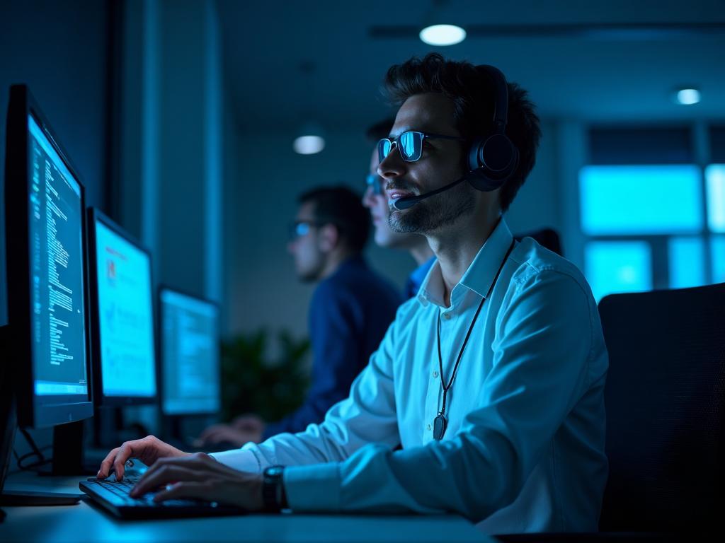 Cybersecurity specialist at work