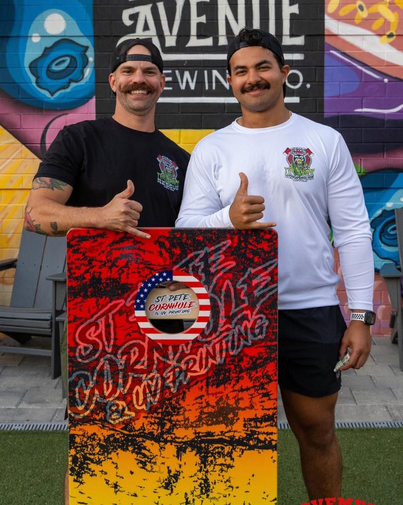 Losers bracket winners at the Movember Cornhole Challenge