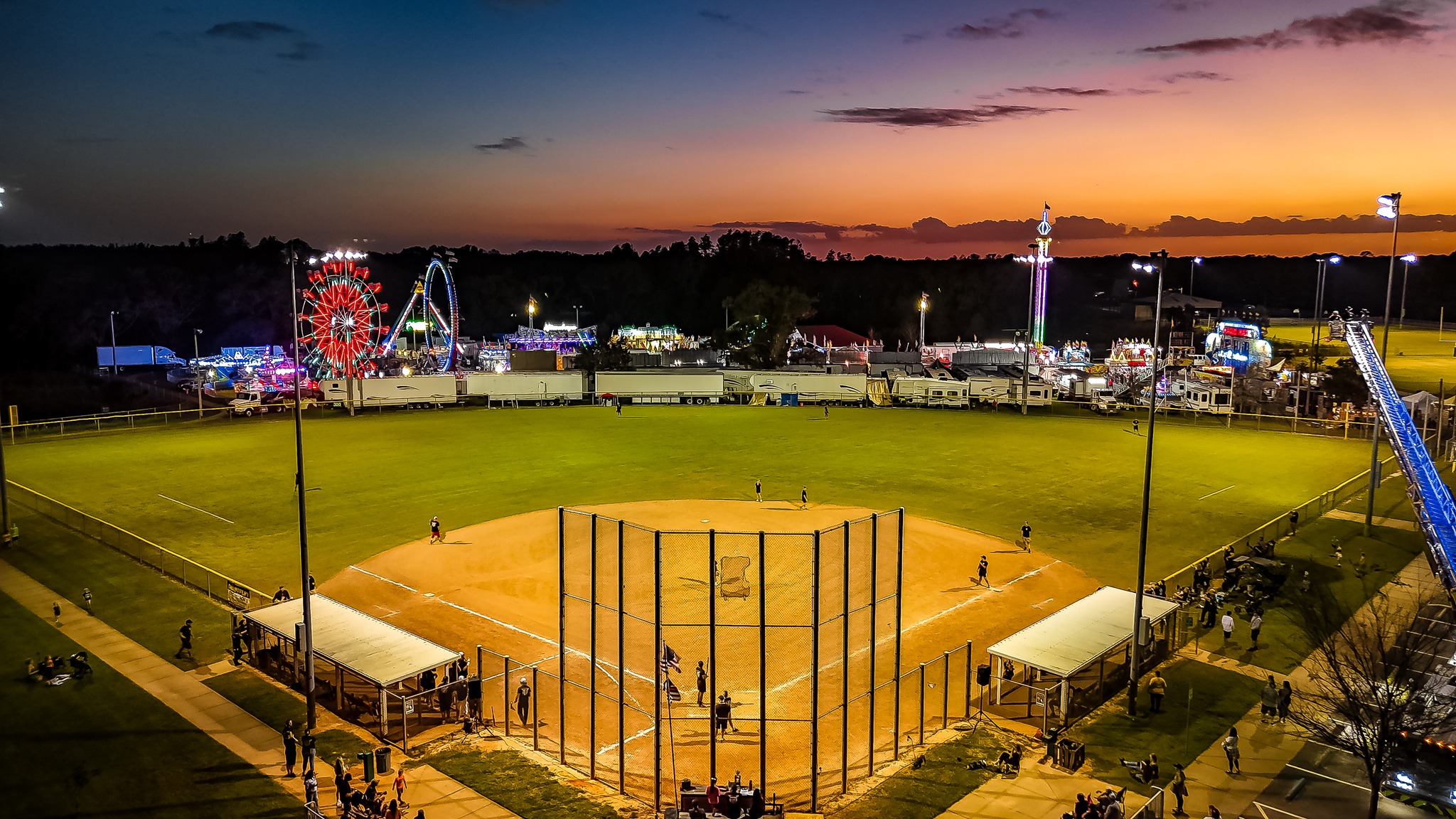 Battle of the Badge 2024 drone night shot