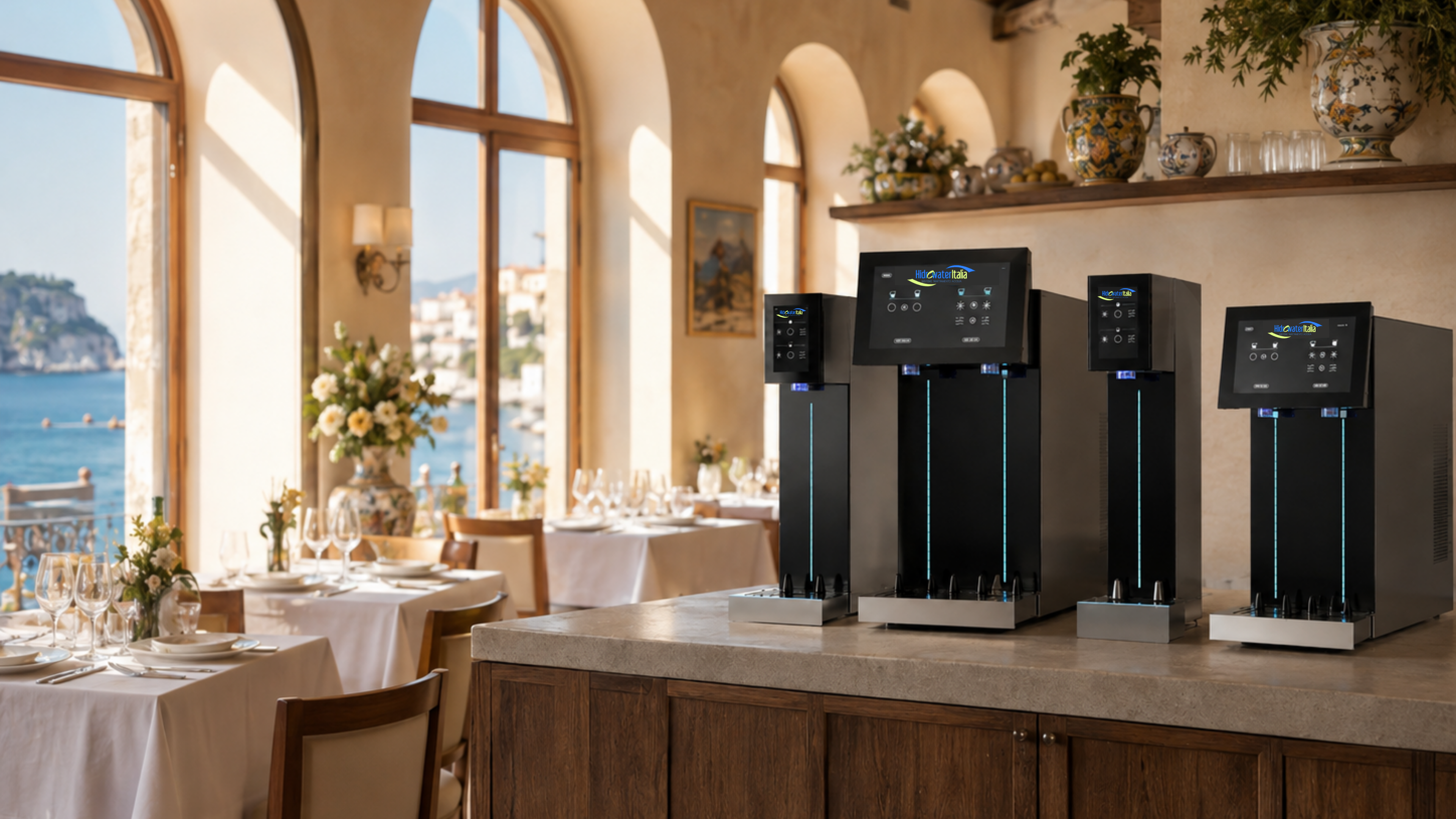 Sala ristorante con erogatore Hidrowater