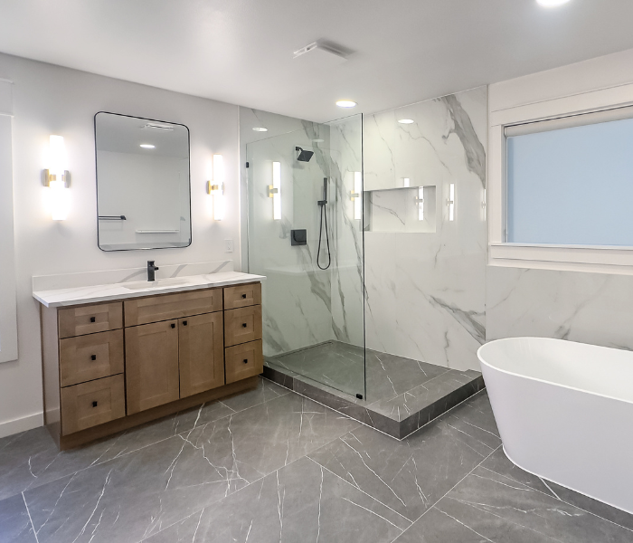 Custom cabinetry and countertops by Northwest Builders & Renovation