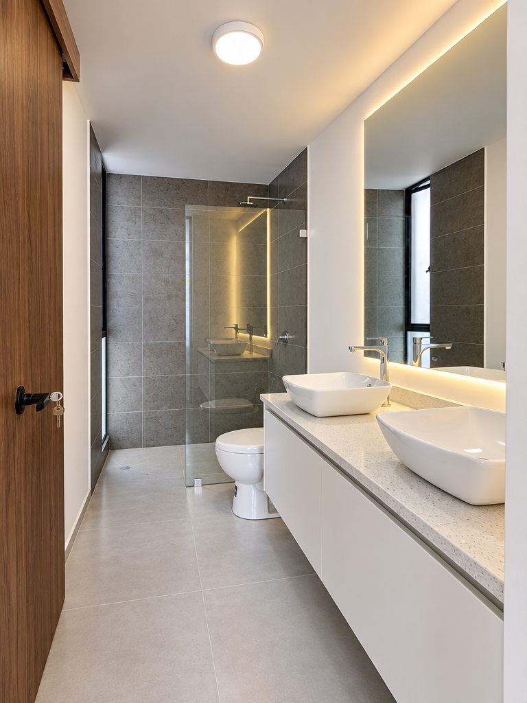 Render Baño máster — KANTU Residencias