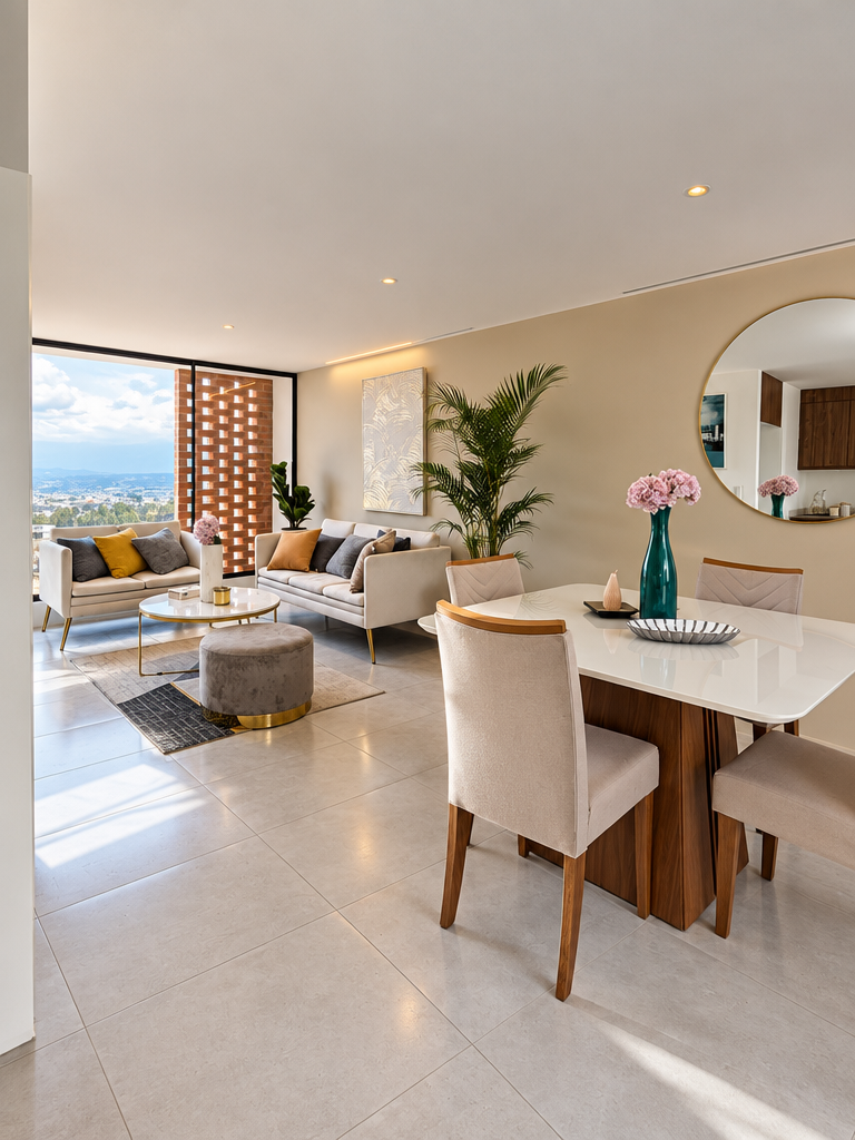 Render Sala comedor — KANTU Residencias