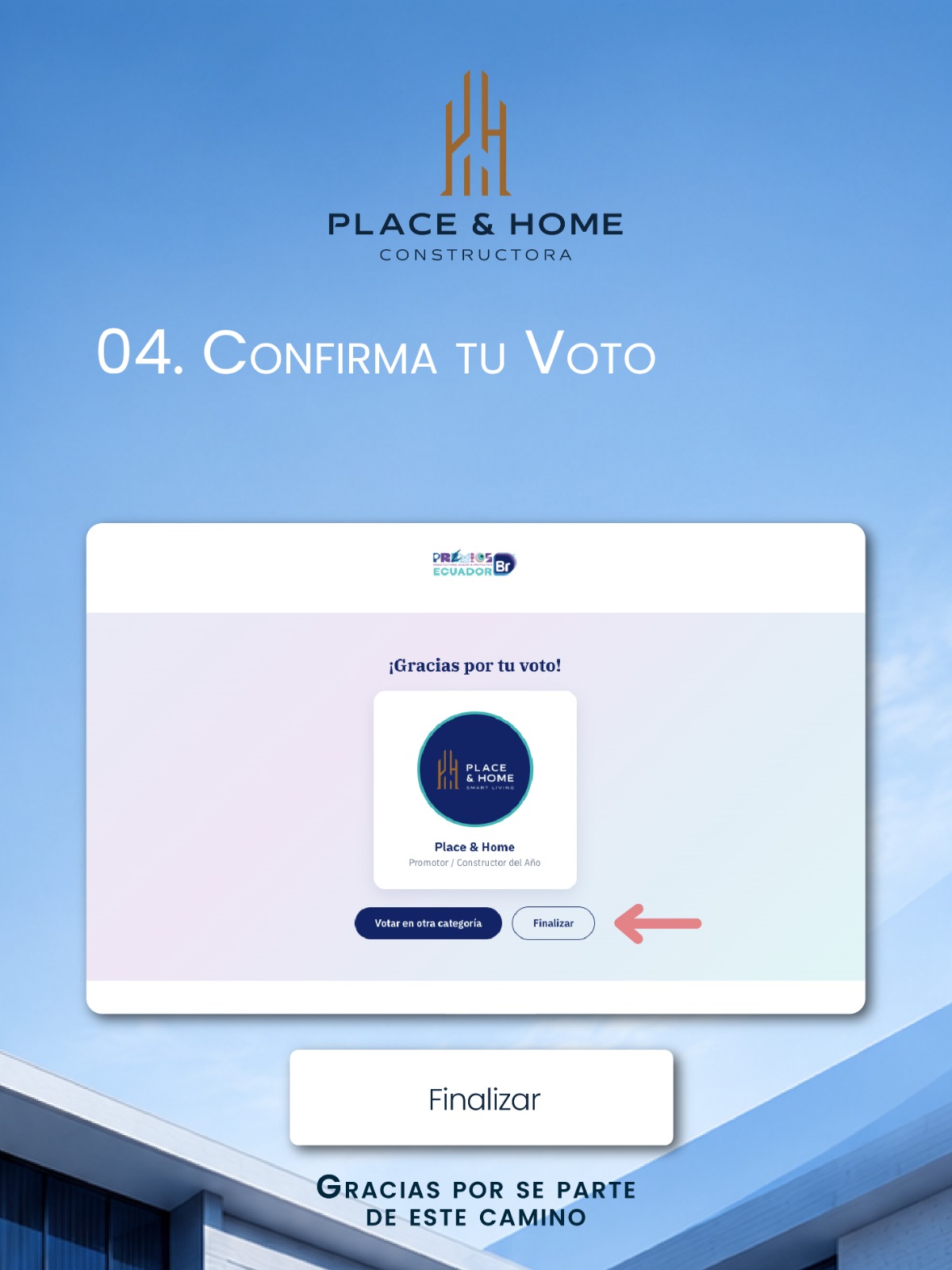 Paso 4: pantalla de confirmación ¡Gracias por tu voto!