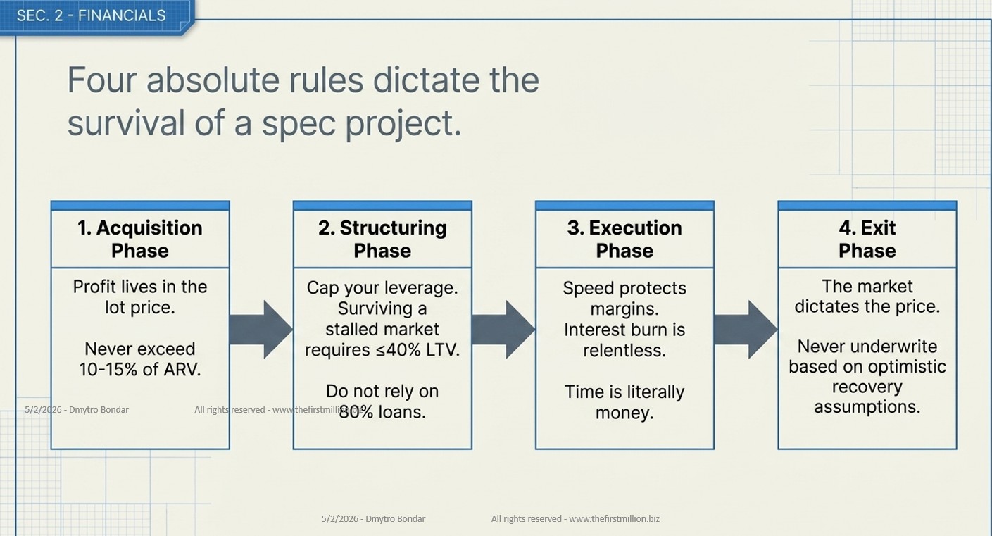 the four-phase "Acquisition / Structuring / Execution / Exit for every spec or custom home builder the four-phase "Acquisition / Structuring / Execution / Exit for every spec or custom home builder