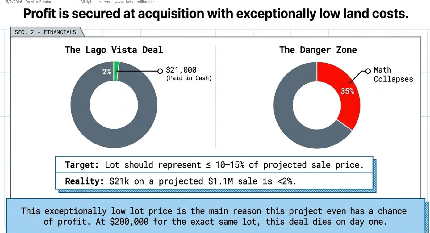 The Lot Acquisition Deal vs "The Danger Zone" ratio donut charts (2% vs 35%) The Lot Acquisition Deal vs "The Danger Zone" ratio donut charts (2% vs 35%)