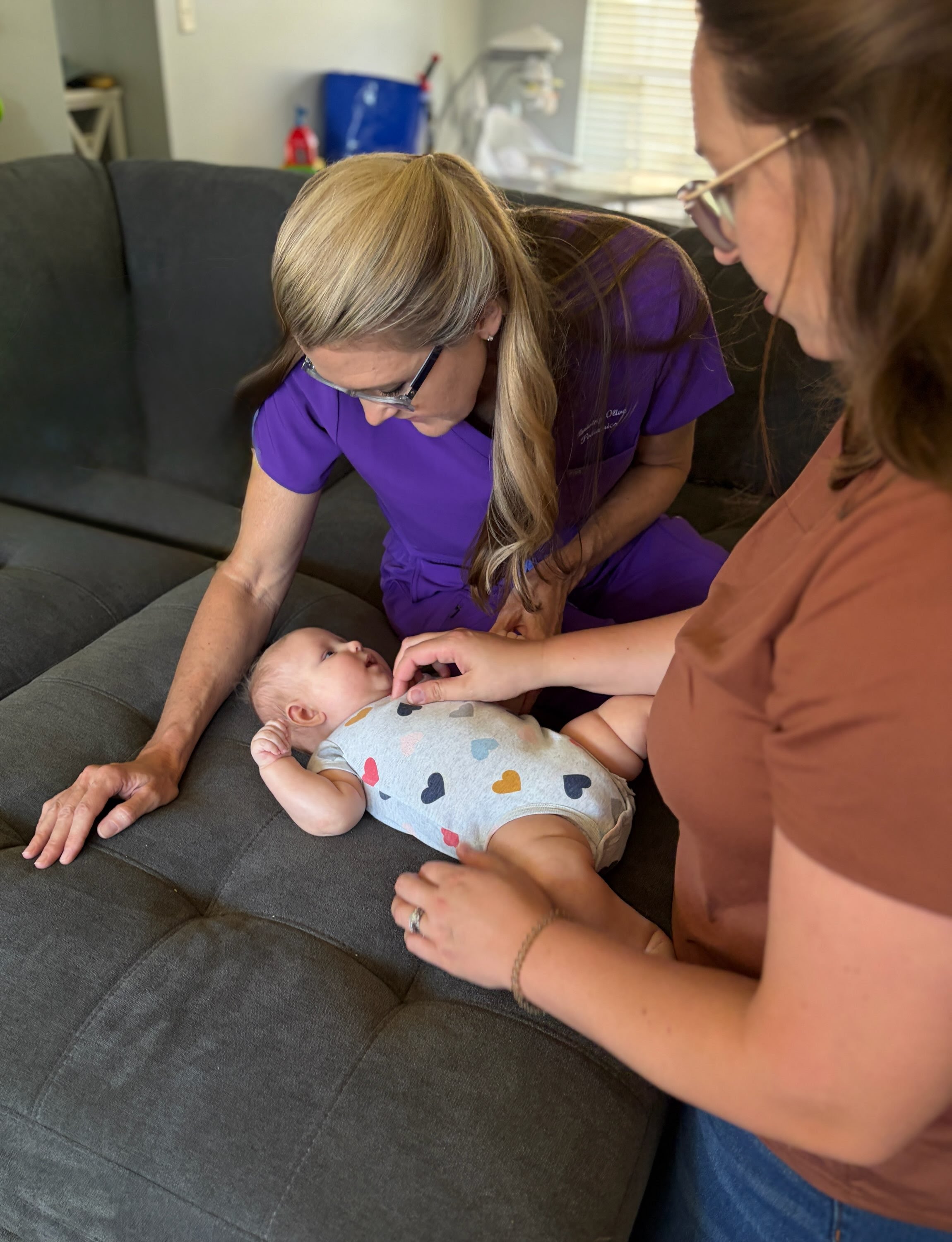 Provider talking with a parent