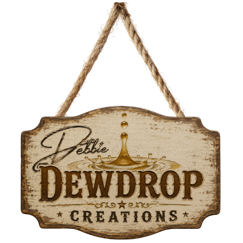 Debbie Dewdrop Creations shop sign