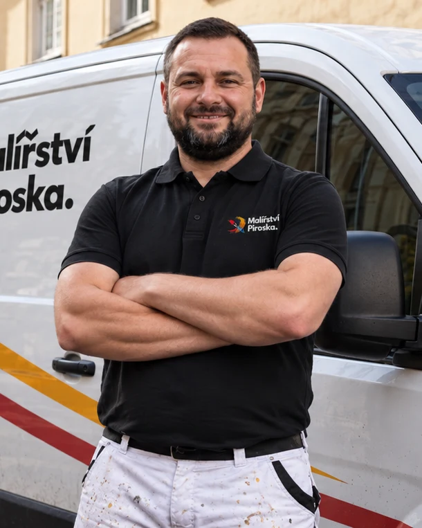 Jozef Piroska u firemní dodávky