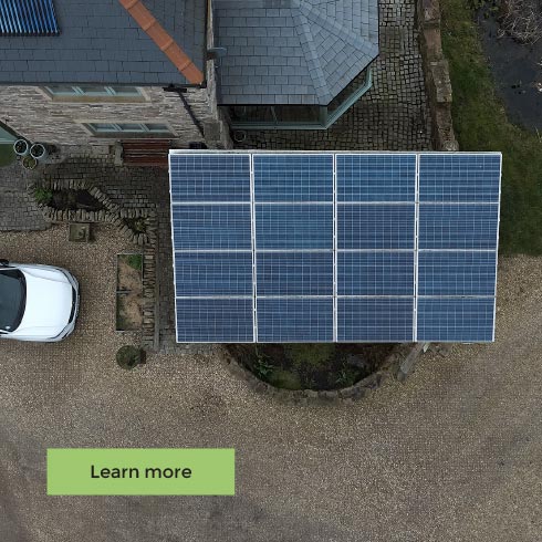 Eco house with solar panels