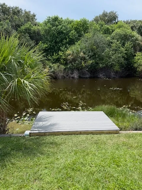 Finished pond dock