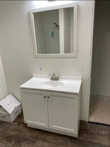 New vanity and mirror
