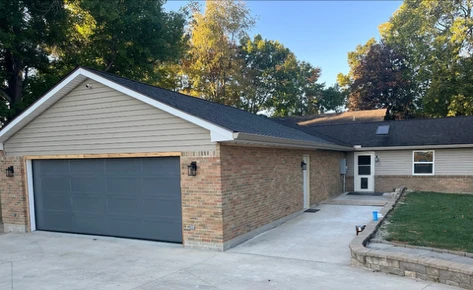 Finished garage addition