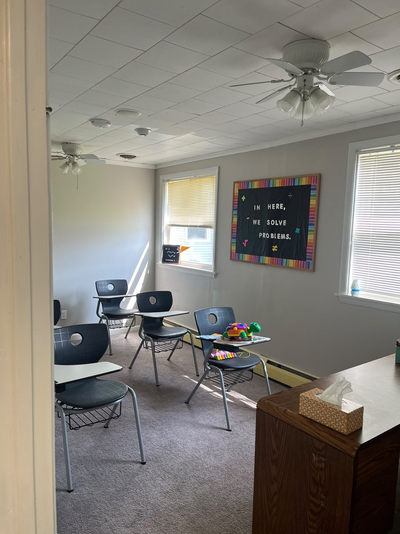 Classroom seating and whiteboard