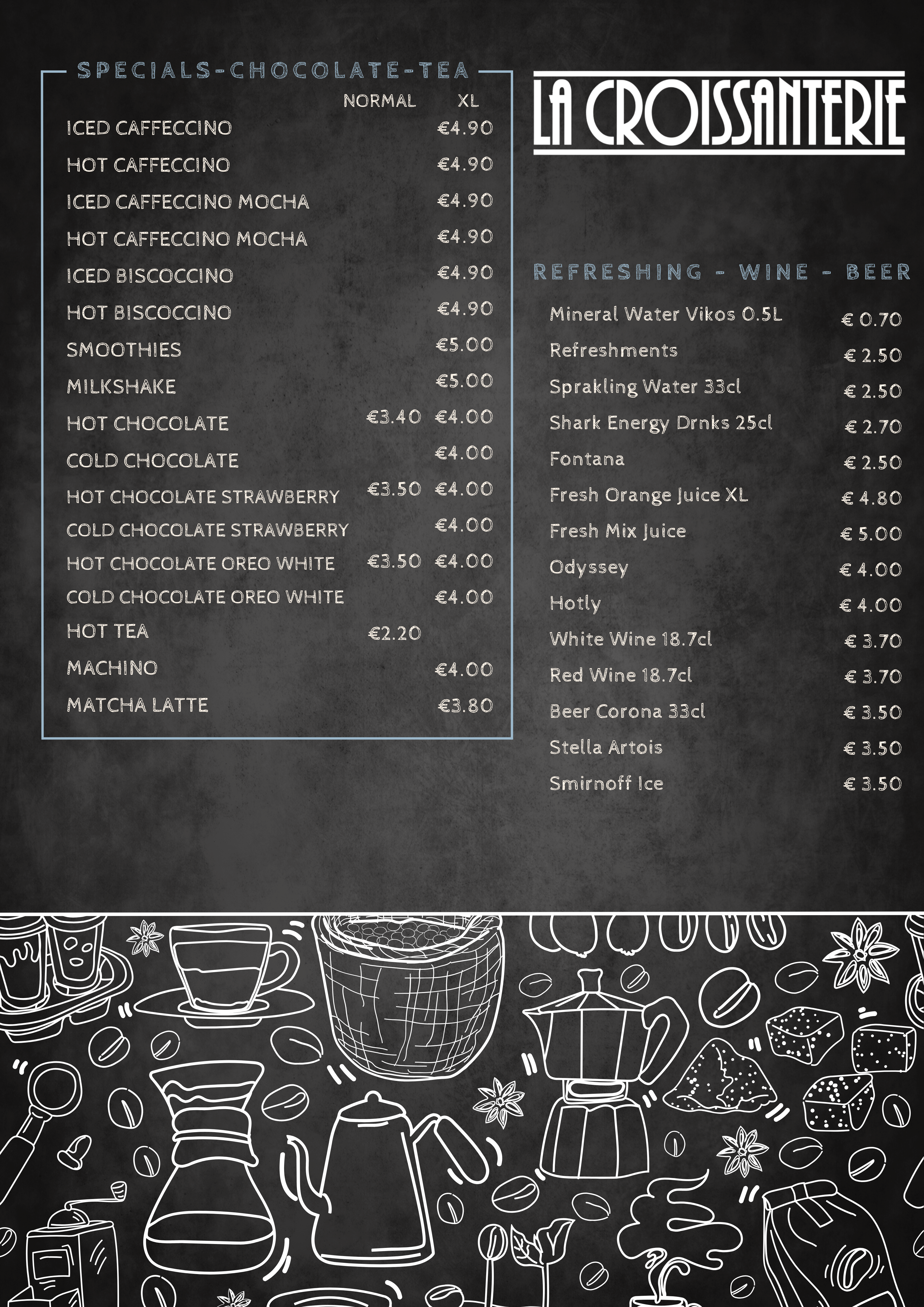 La Croissanterie Cyprus Menu, online menu, digital menu of la croissanterie