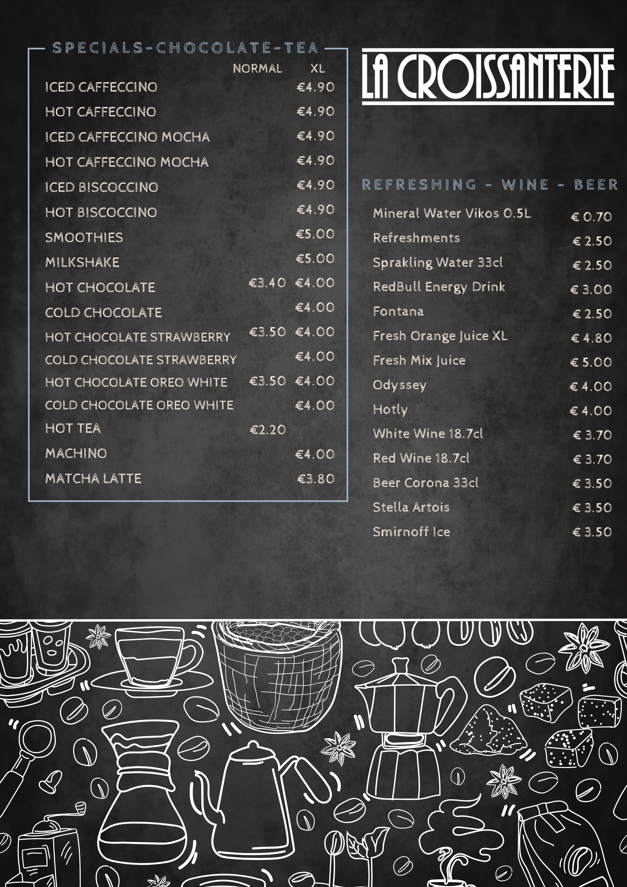 La Croissanterie Cyprus Menu, online menu, digital menu of la croissanterie
