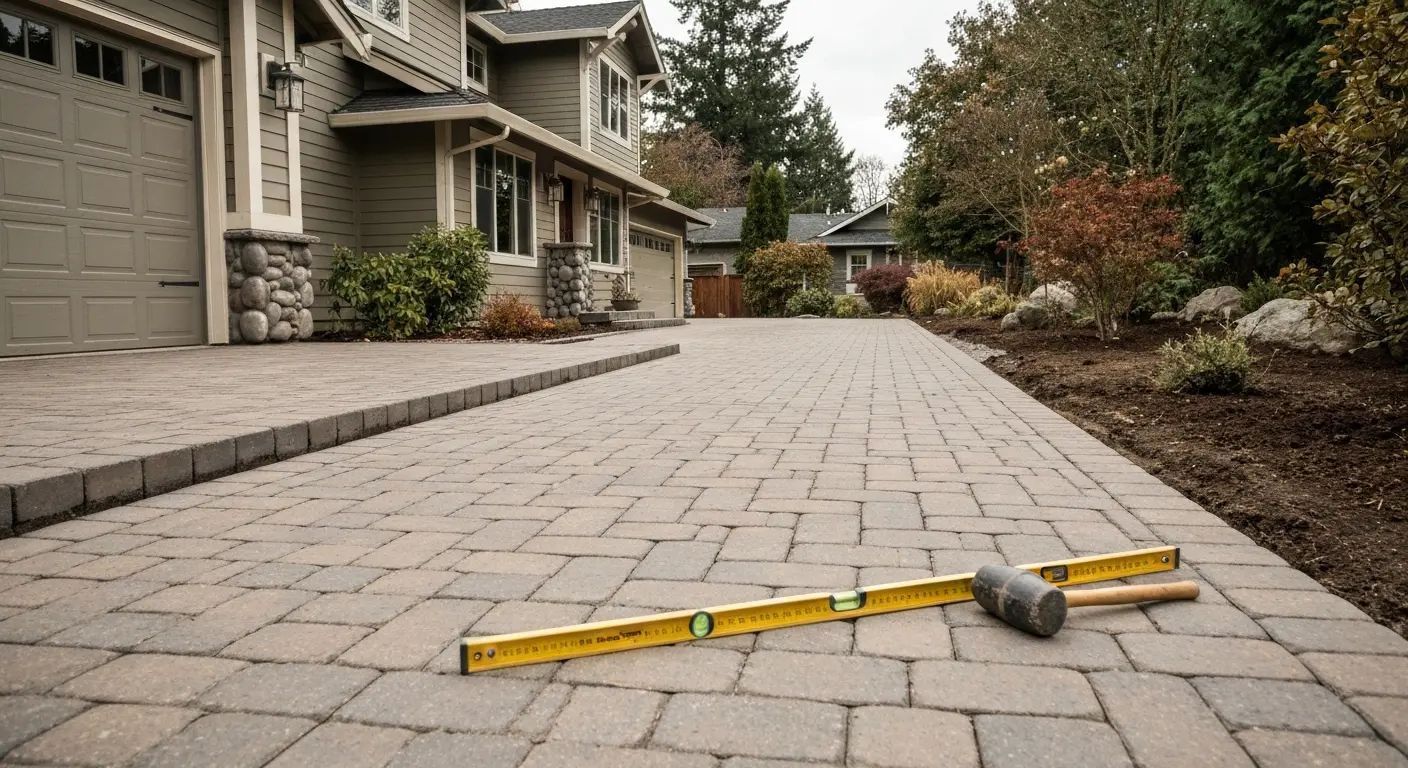 Paver walkway installation
