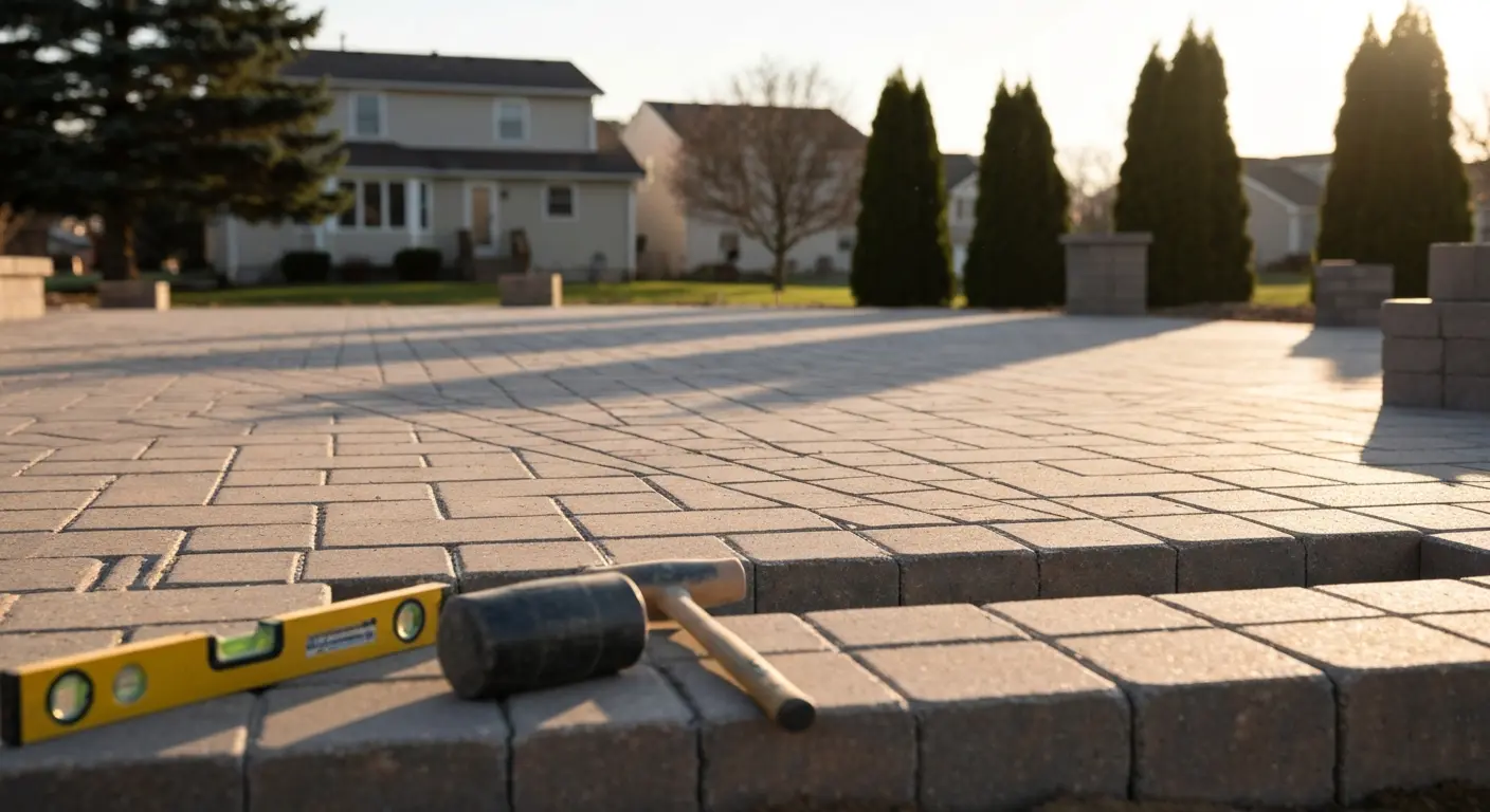 Paver patio installation in Pleasant Plain area