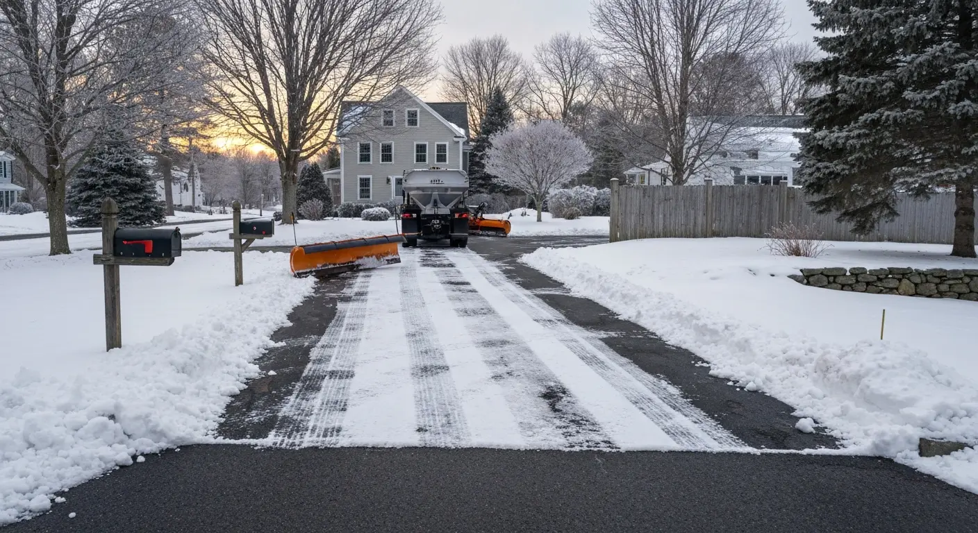 Driveway snow plowing service