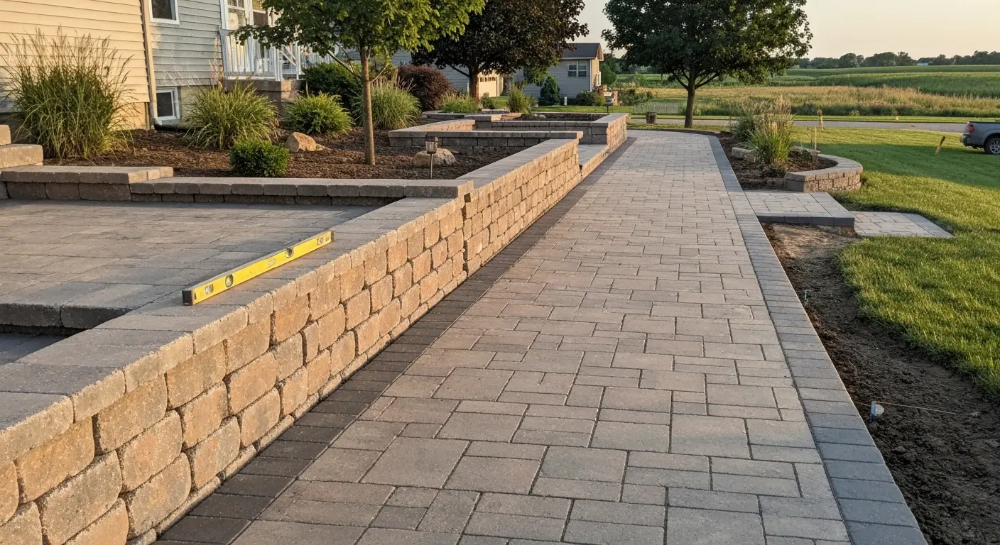 Paver patio and retaining wall installation