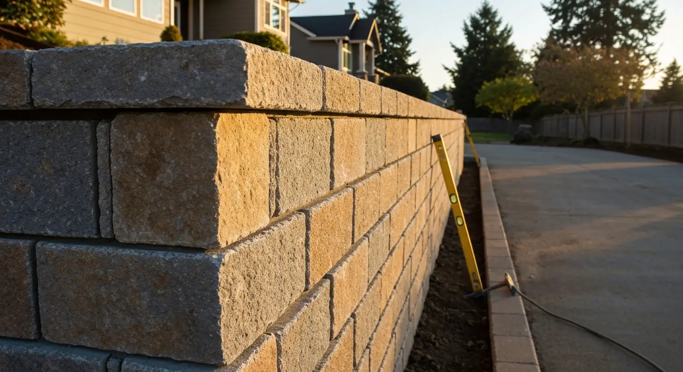 Stone retaining wall project