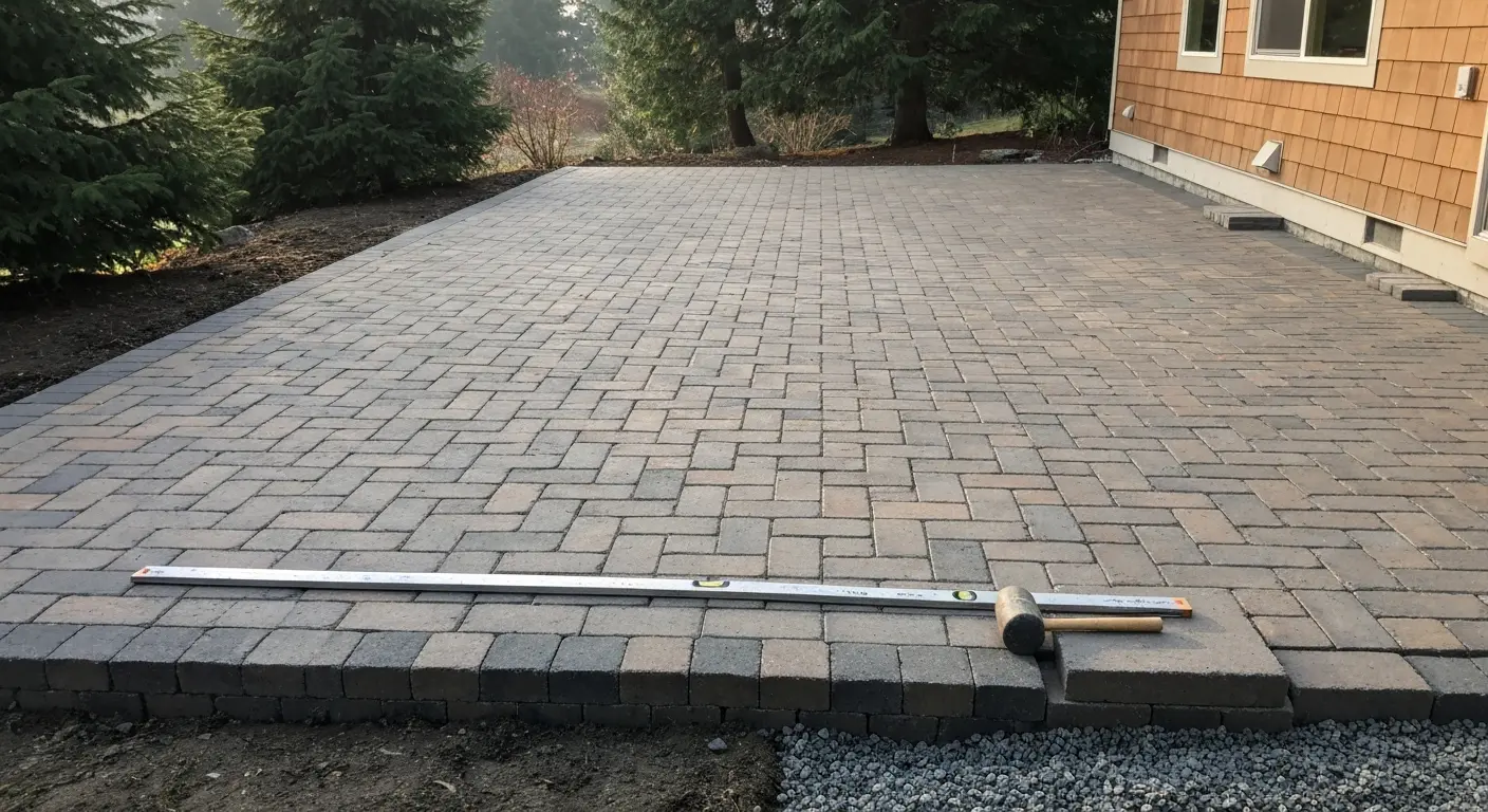 Paver patio installation