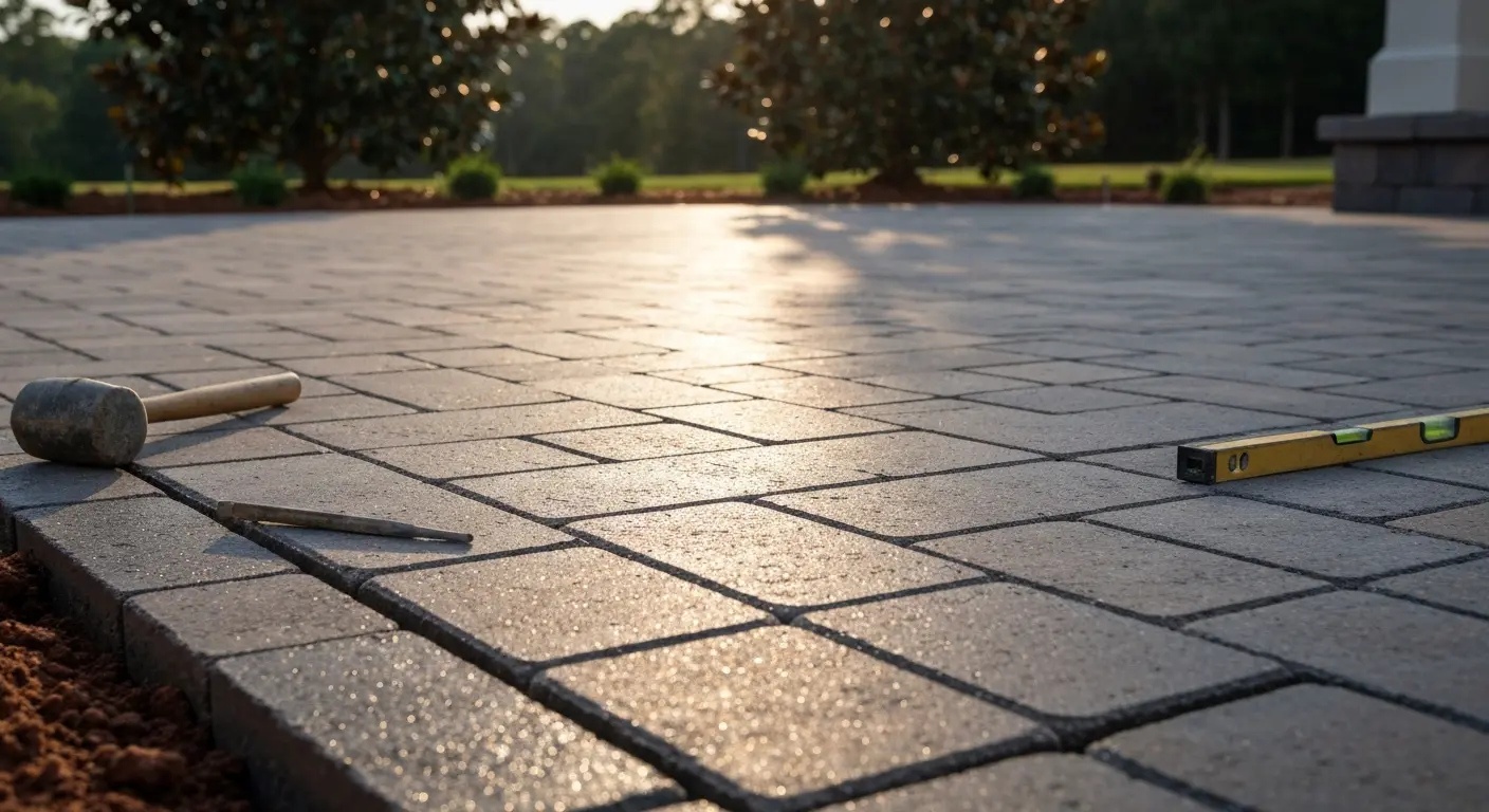 Paver patio installation