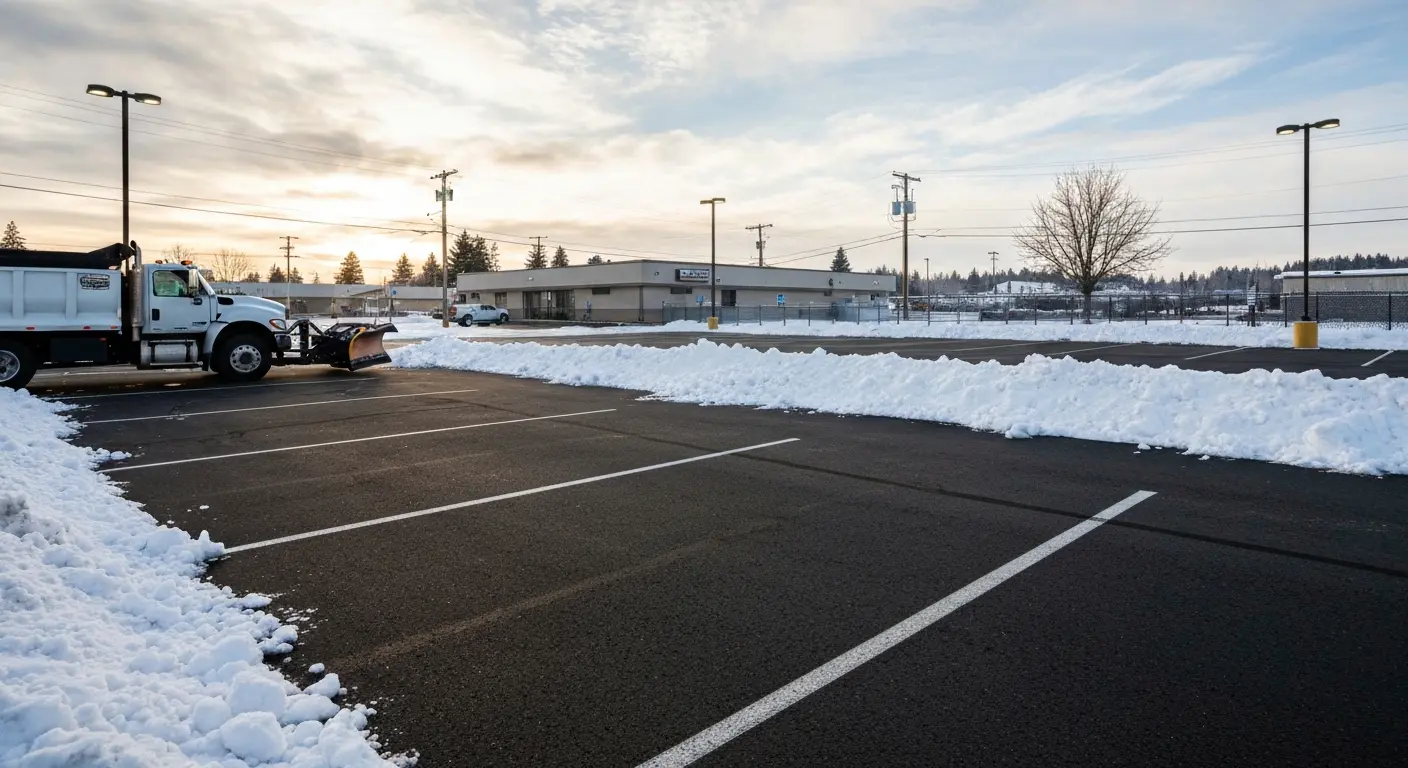 Commercial parking lot snow removal