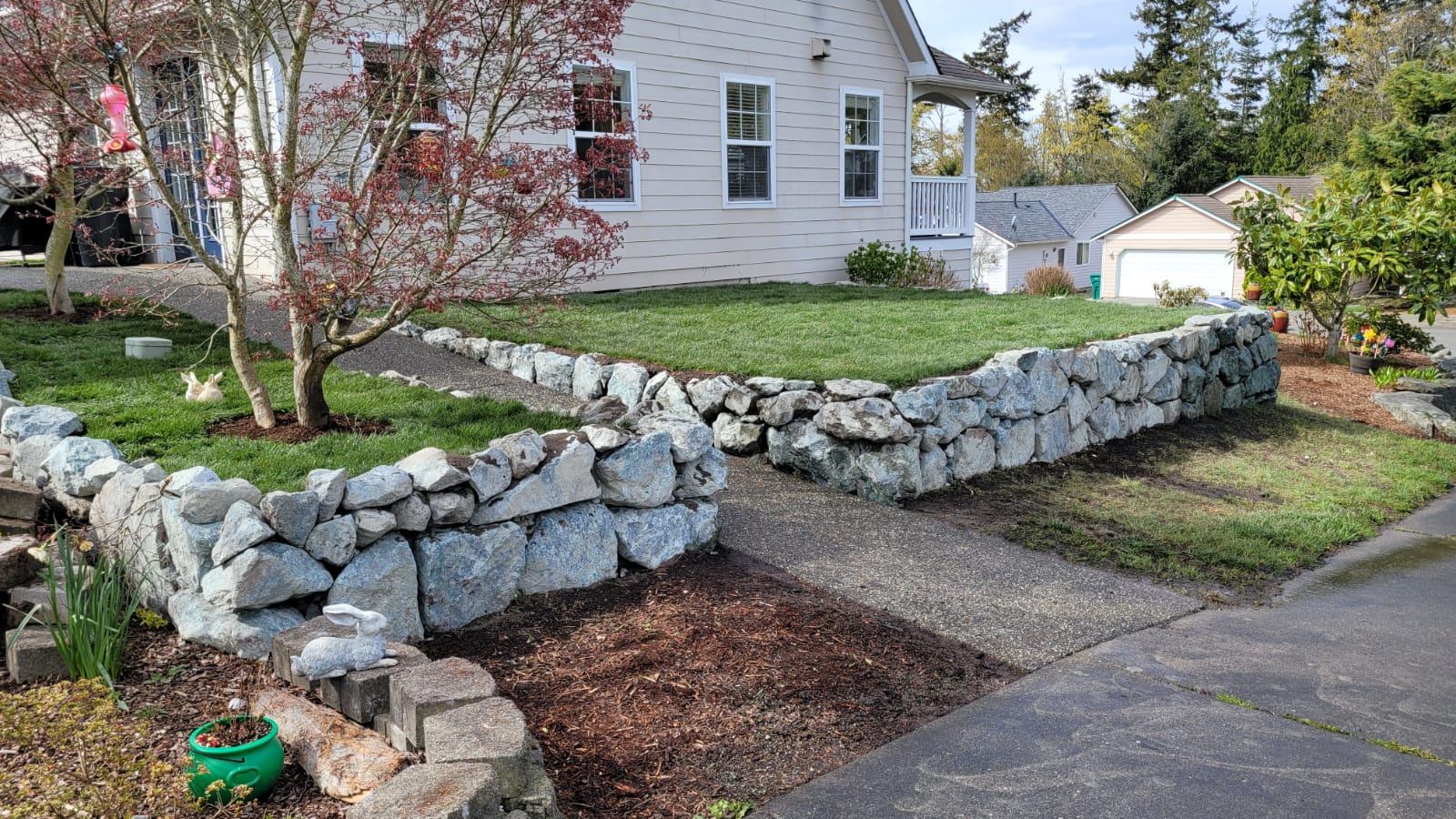 Front Yard Boulder Wall