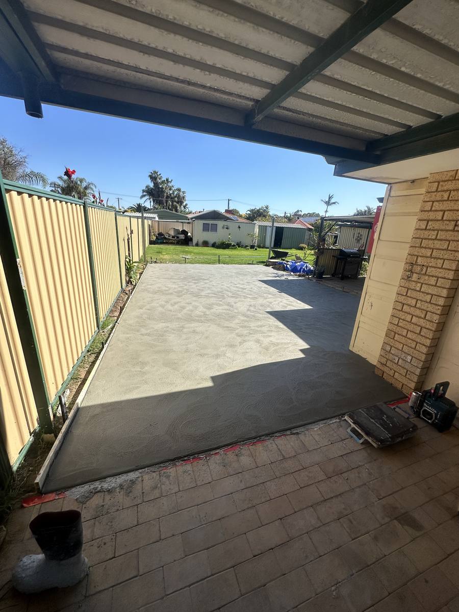 Finished concrete area poured clean and level