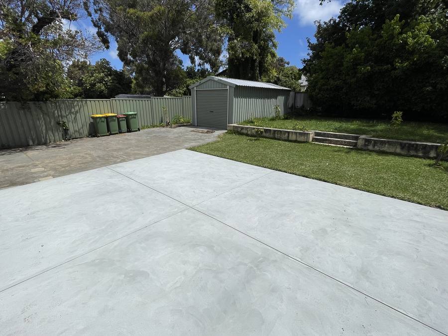 Large reinforced concrete driveway, freshly finished