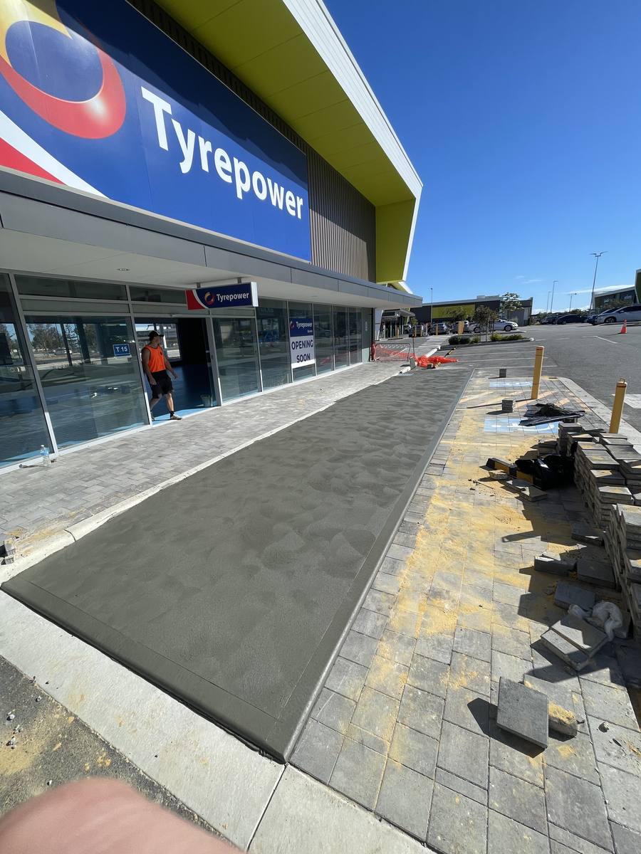Commercial concrete job at a Perth storefront