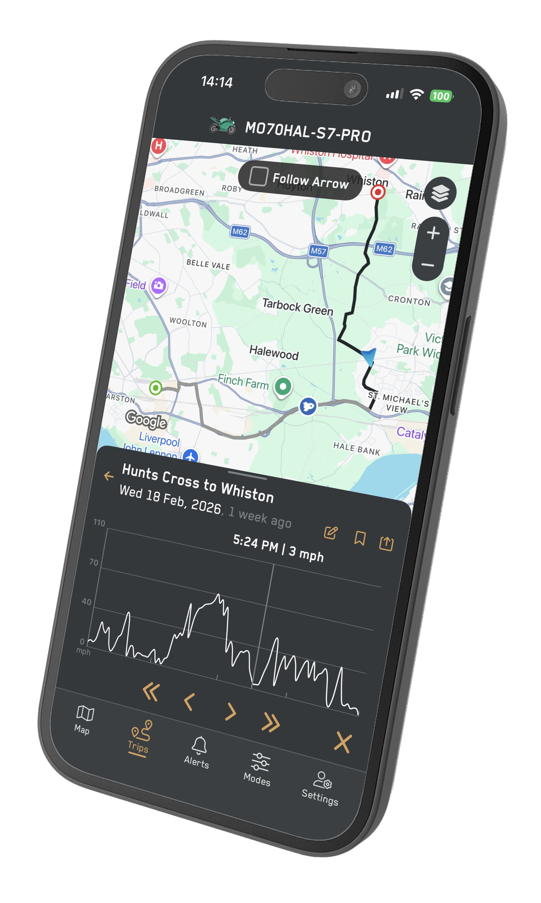 MotoHalo app on iPhone