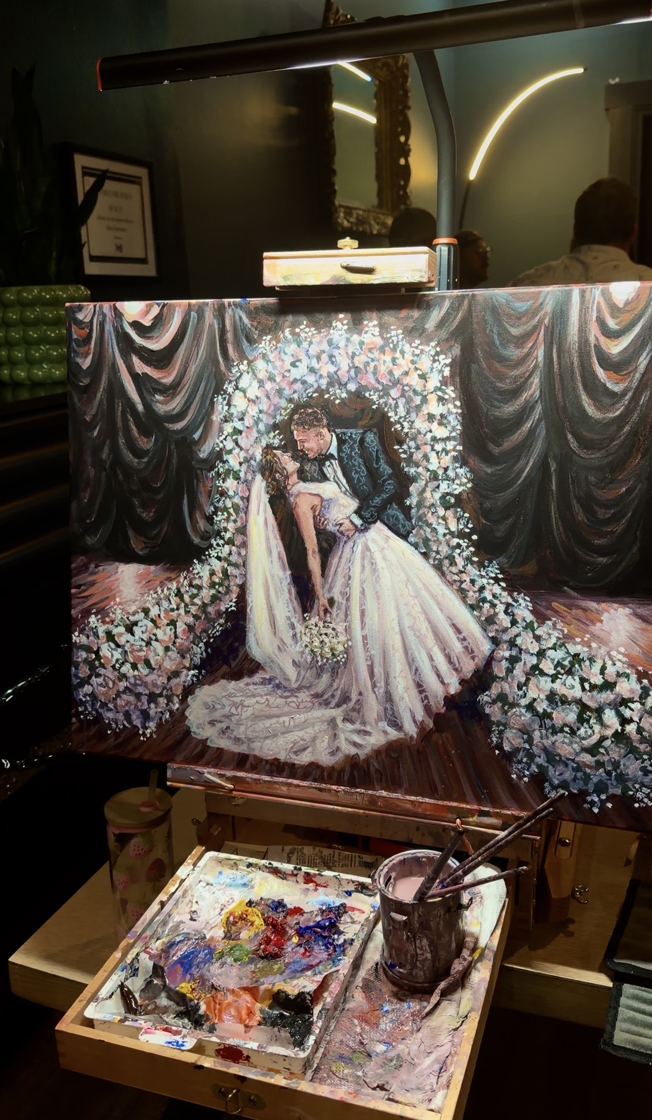 Original live wedding painting