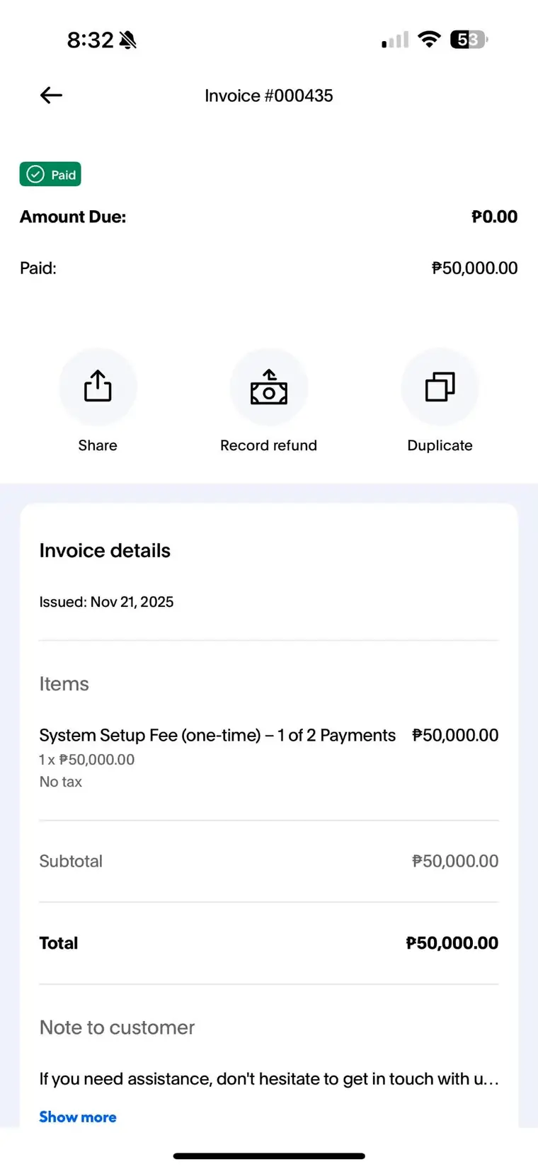 50k System Setup proof