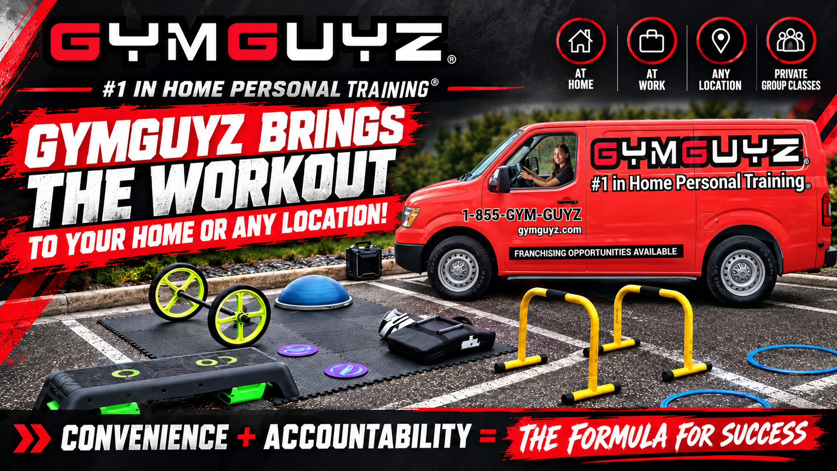 GYMGUYS is a mobile fitness business model, which brings the workout to the person's location