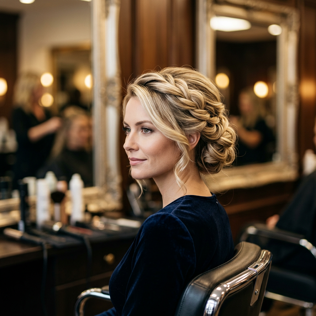 Formal event styling by AP Beauty Salon — elegant, structured updo