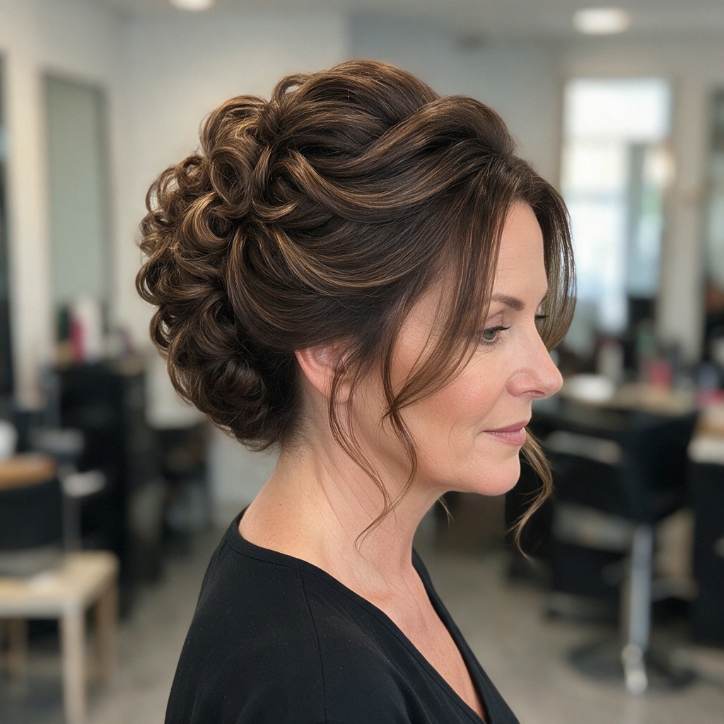 Formal updo by AP Beauty Salon — polished, red-carpet-ready styling