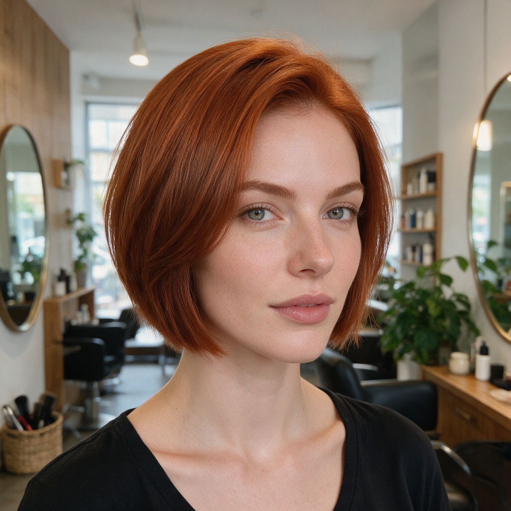 Cut and color transformation by AP Beauty Salon — dimensional layers and finish