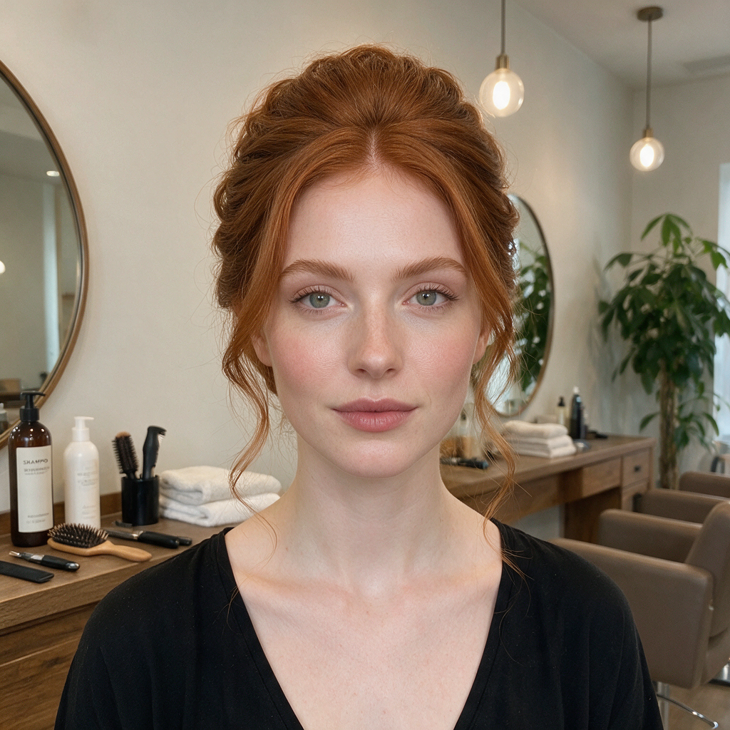 Formal updo by AP Beauty Salon — elegant event styling with sculpted detail
