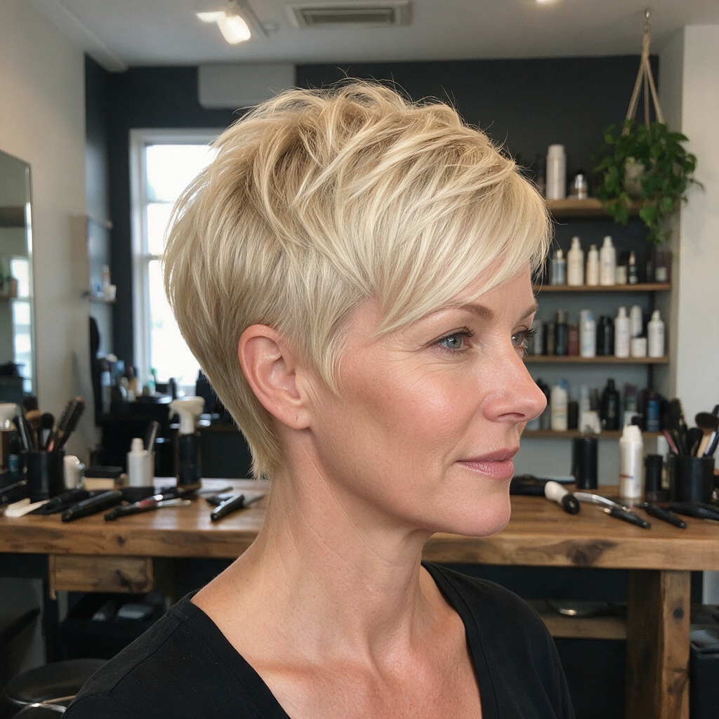Cut and color styling by AP Beauty Salon — polished finish with lived-in dimension