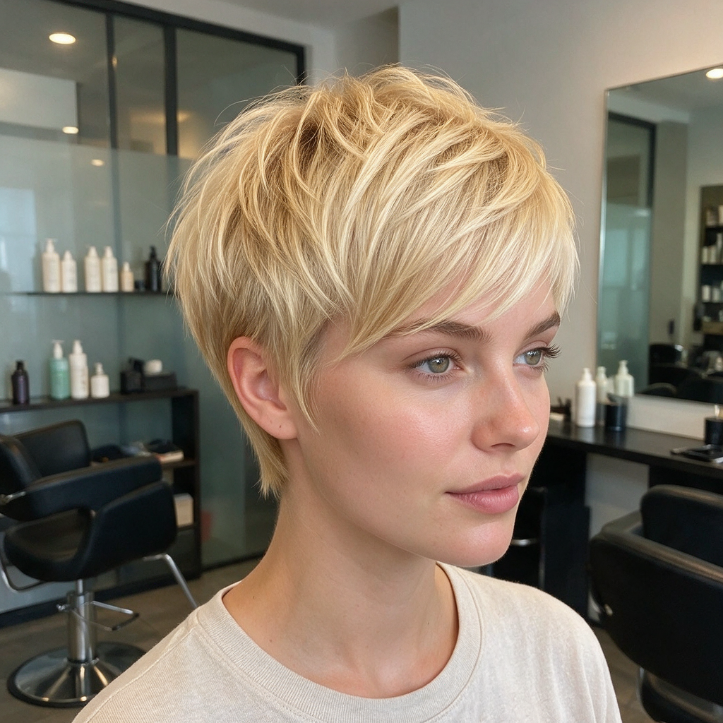 Precision cut and color by AP Beauty Salon — sculpted shape with rich tone