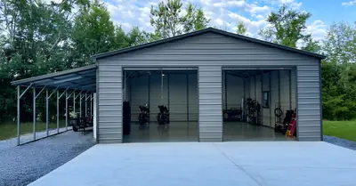 Recent steel building install by Southern Garage