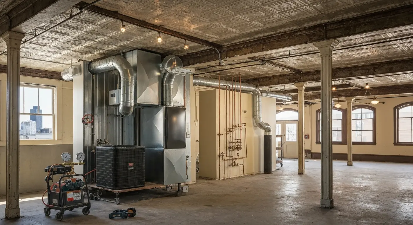 HVAC installation in historic building