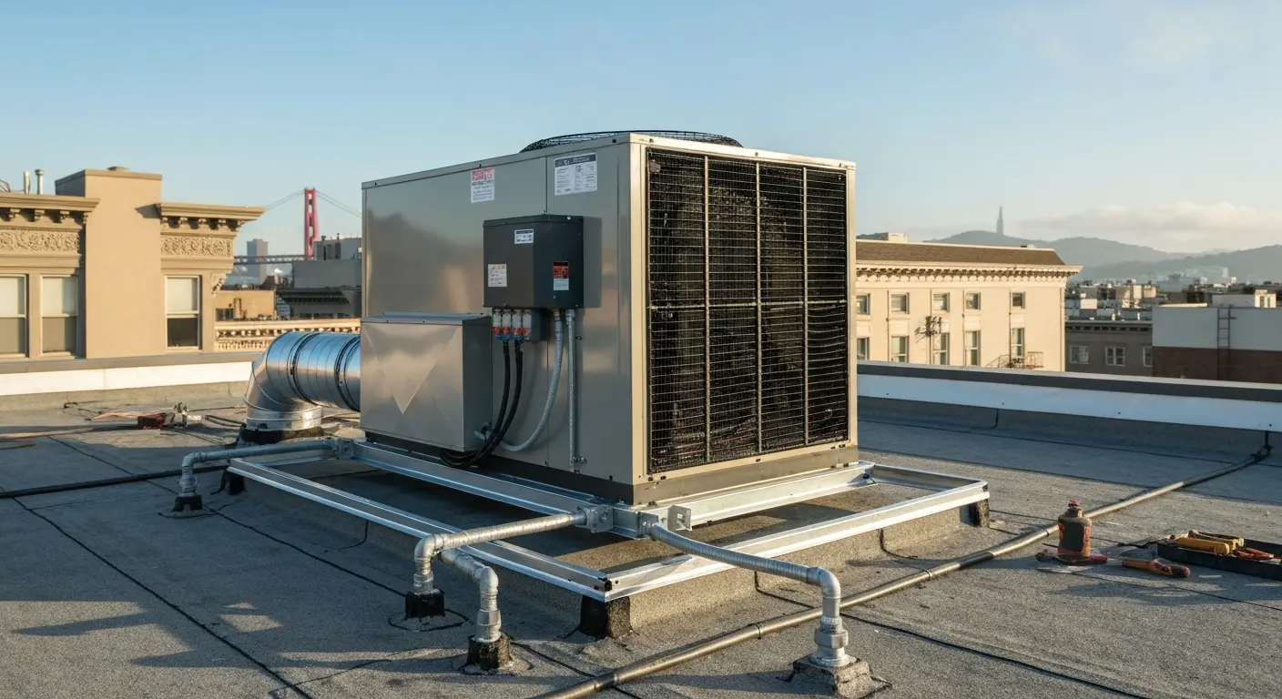 RTU installation on Potrero Hill roof