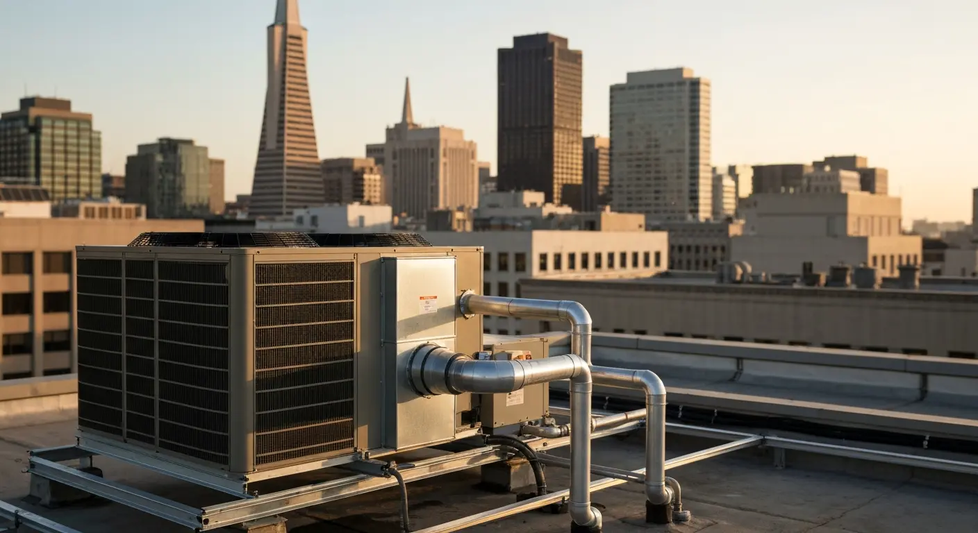 Rooftop HVAC unit replacement in downtown San Francisco