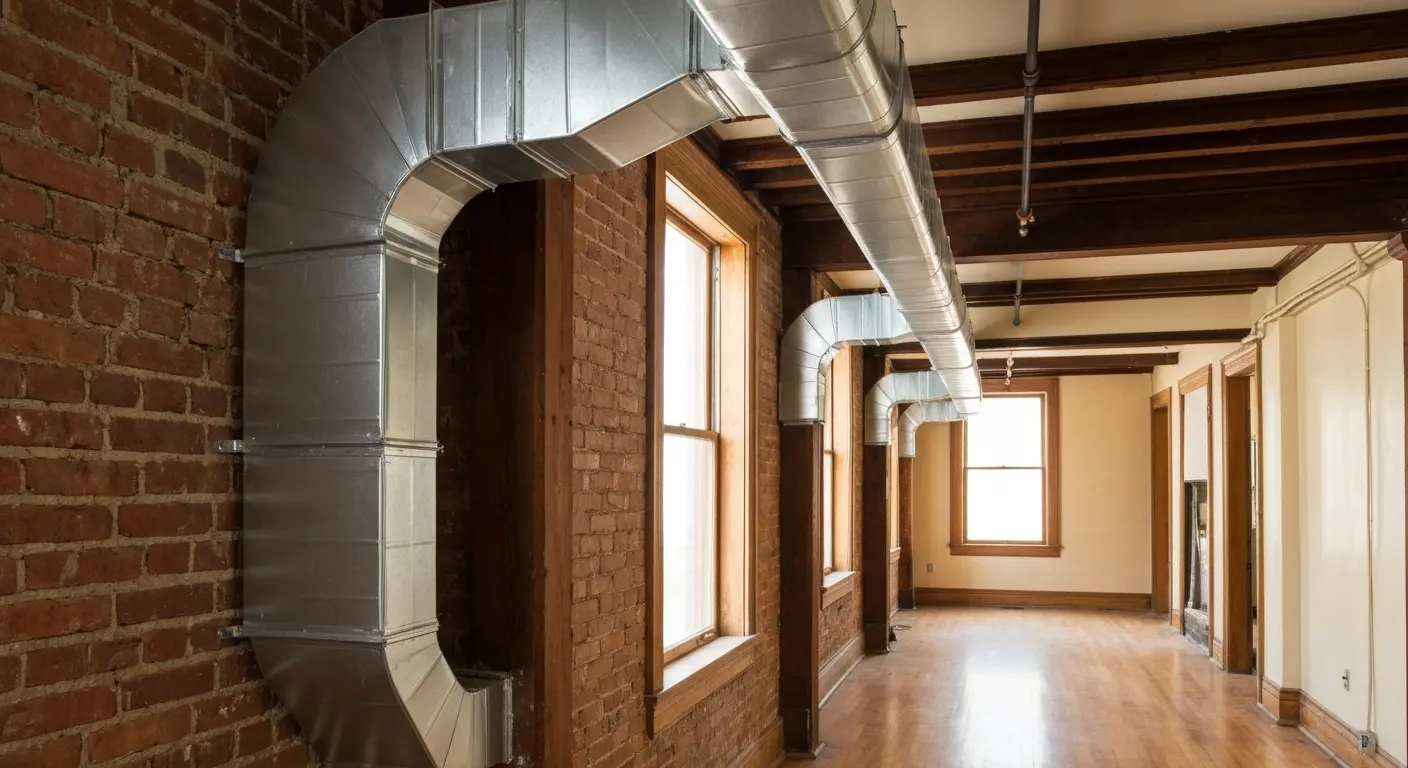 Ductwork installation in tight space
