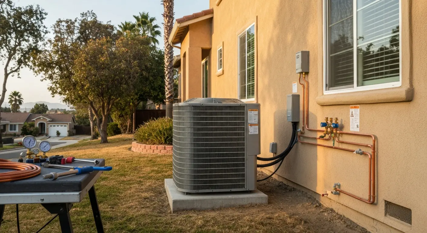 New condenser unit installation